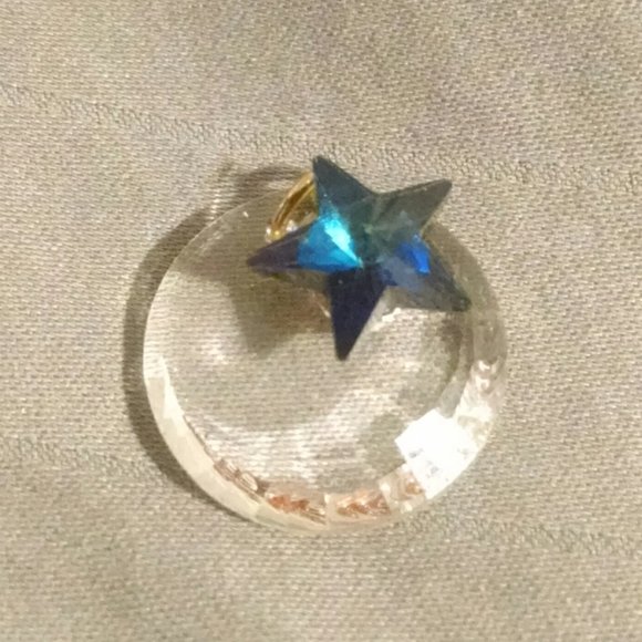 Celestial Star Moon Austrian Crystal Charm Pendant Necklace Iridescent Prismatic - Picture 6 of 9